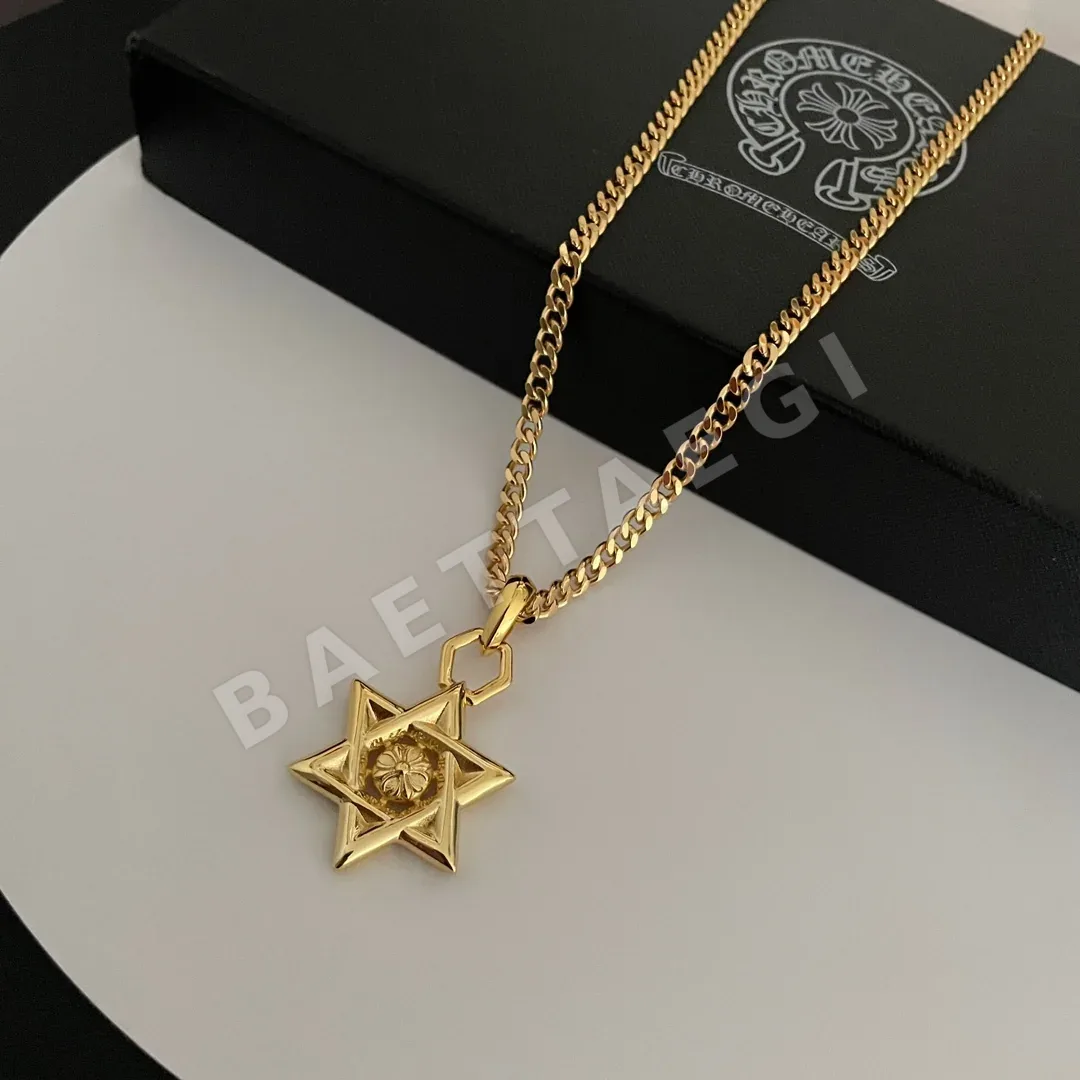 크롬하츠 육각형 별 태그 펜던트 목걸이 126495