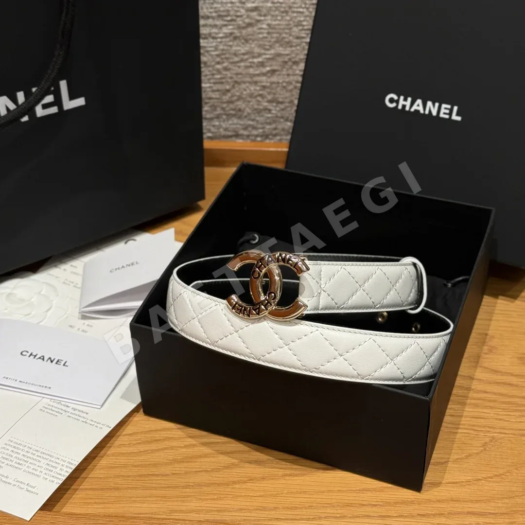 샤넬 램스킨 더블 C 메탈 로고 벨트 173903