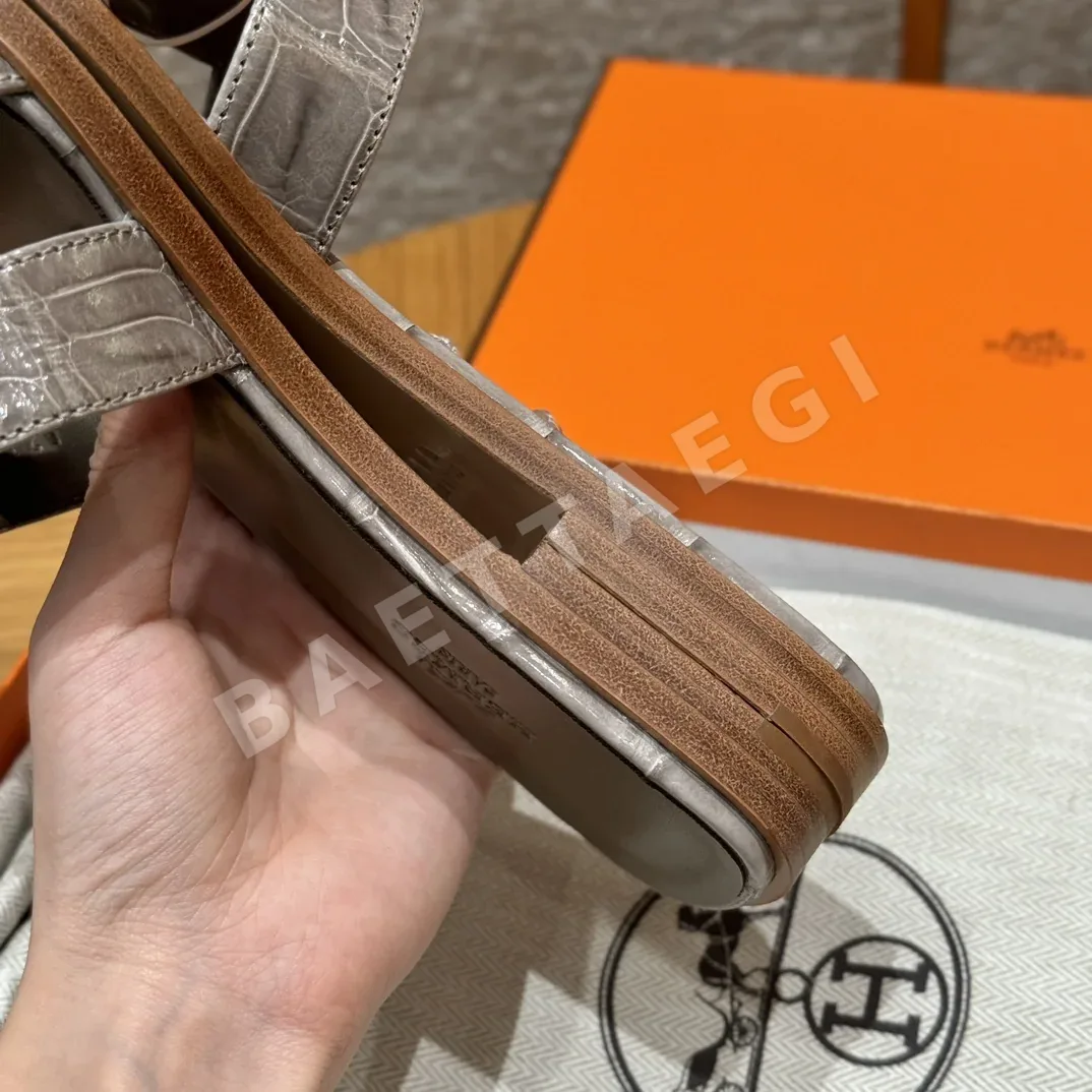 에르메스 오란 악어가죽 샌들 상세 이미지 9
