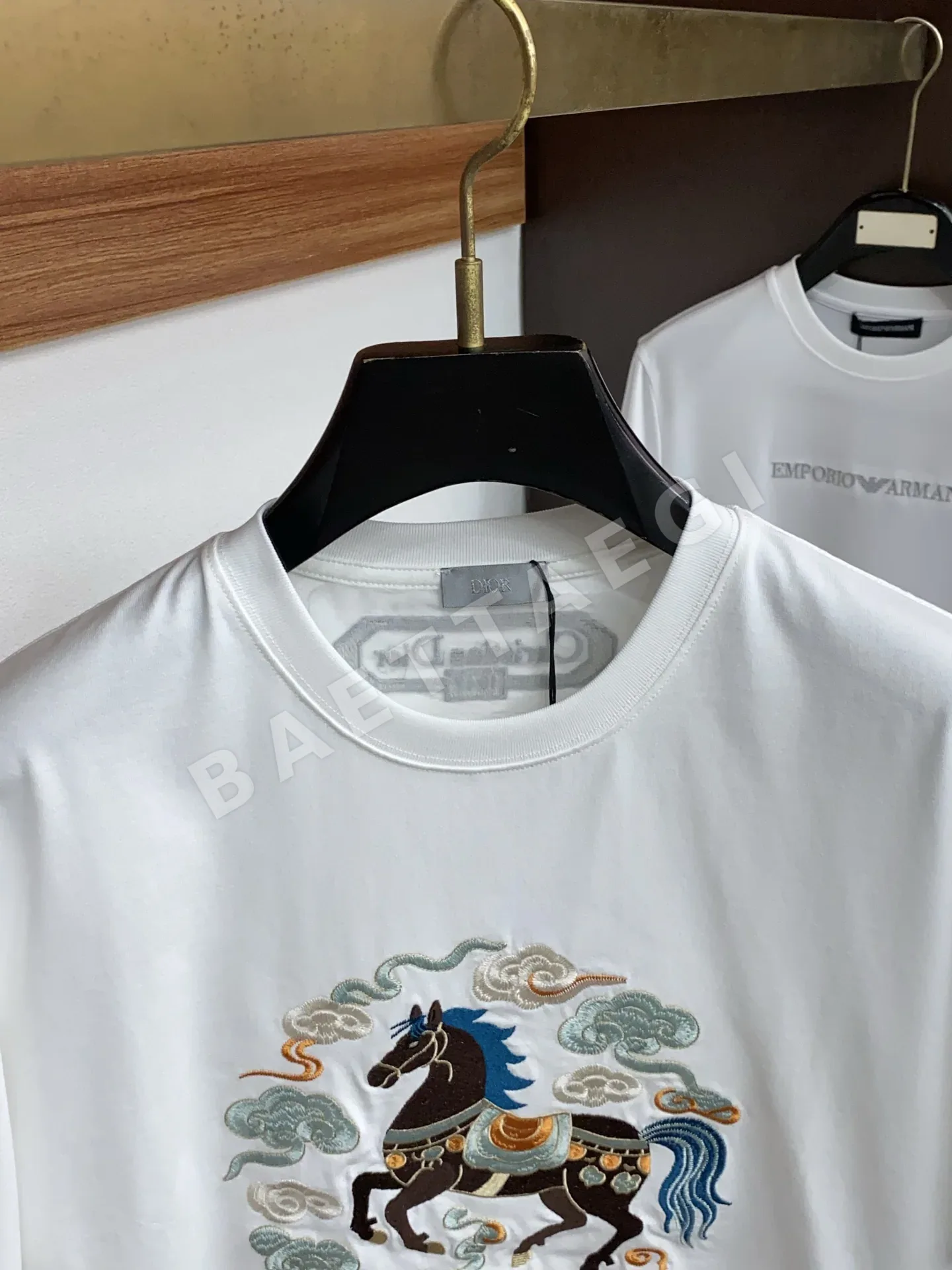 에르메스 크루넥 코튼 남성 반팔 티셔츠 상세 이미지 3