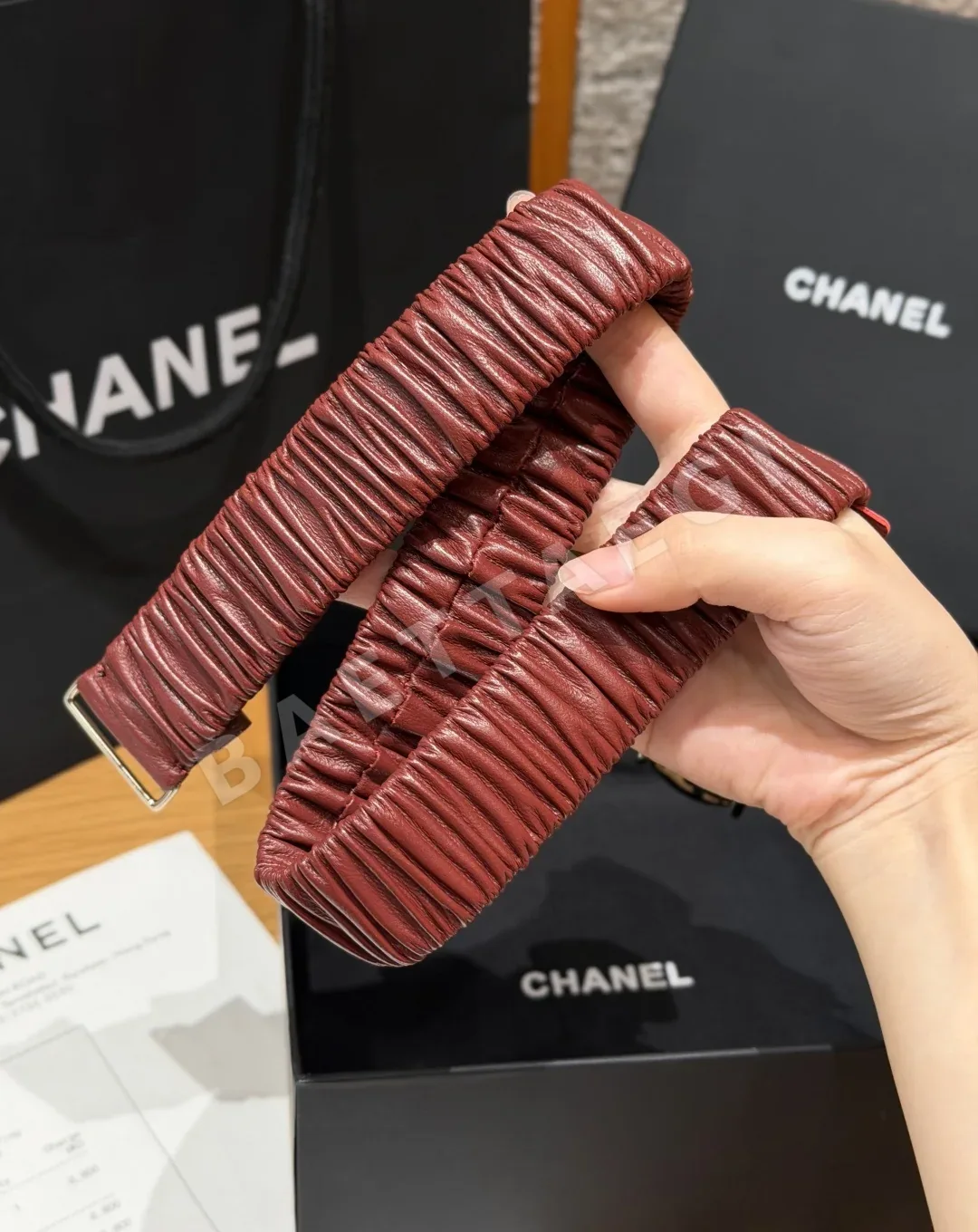 샤넬 플리츠 고무 30mm 벨트 상세 이미지 3