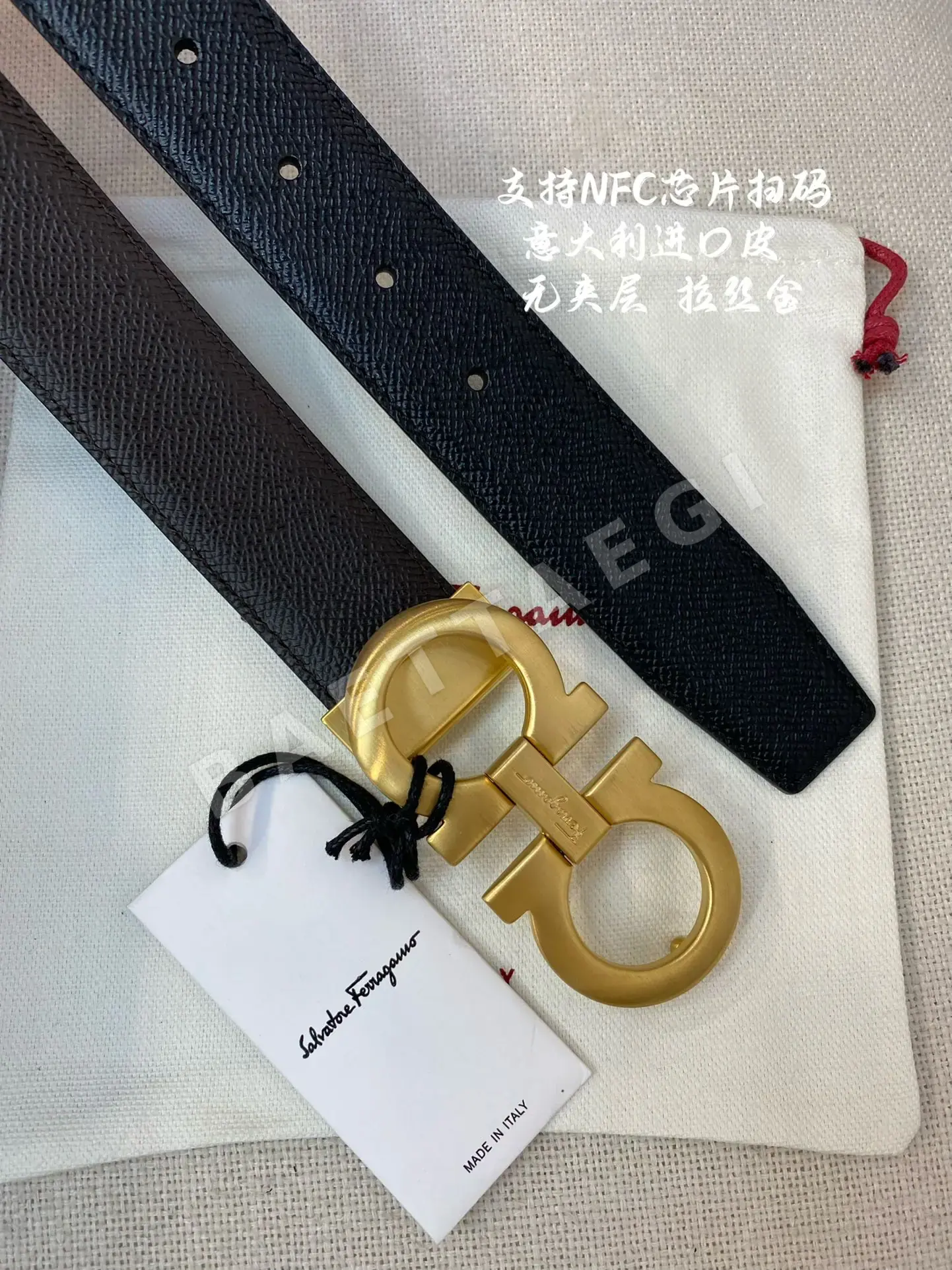 페레가모 천연 가죽 벨트 3.5 CM202500320 상세 이미지 4