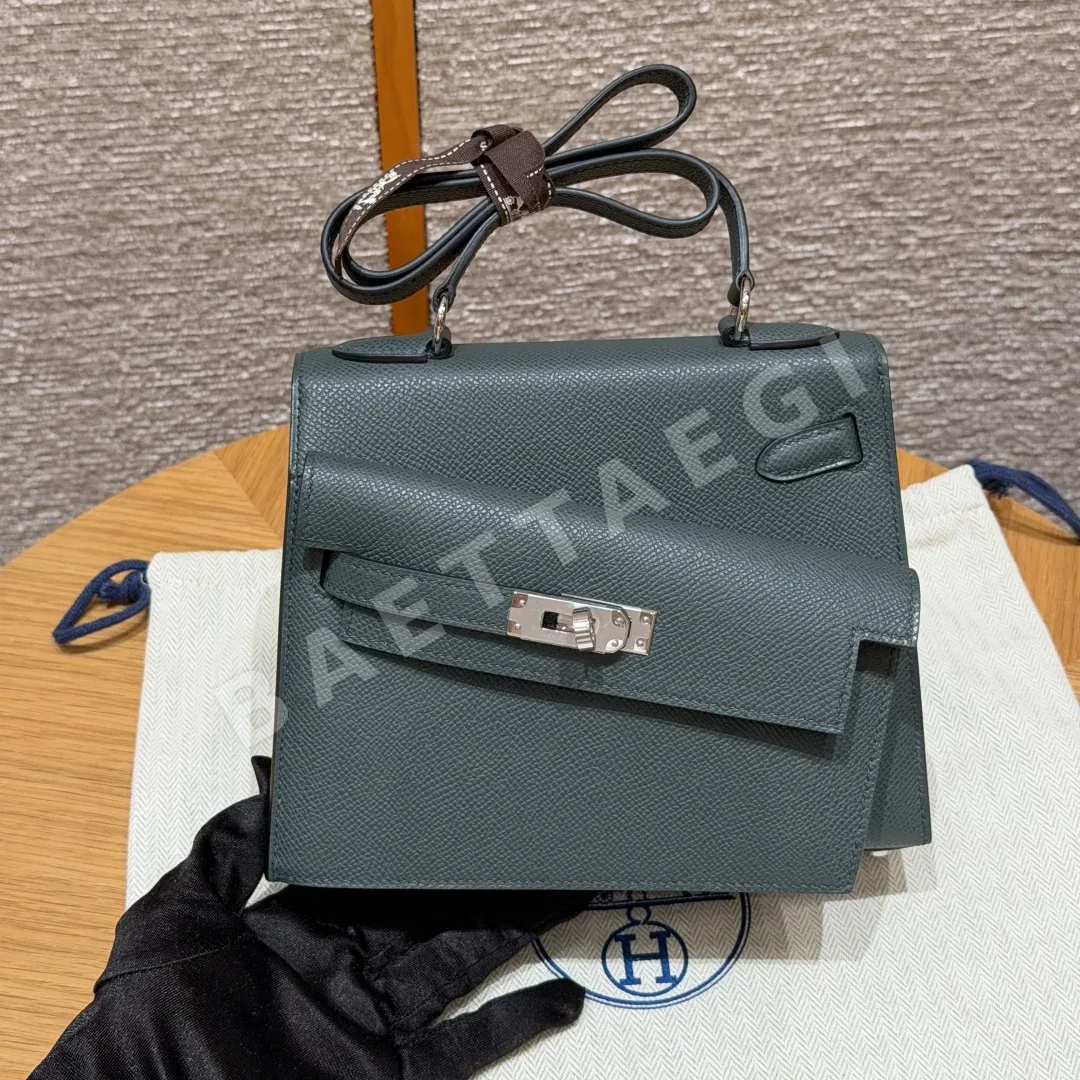 에르메스 켈리 그린 실버 하드웨어 가방 상세 이미지 2