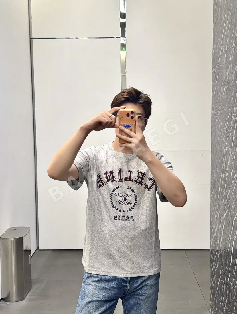 셀린느 레터 프린트 헤비웨이트 반팔 티셔츠 상세 이미지 12