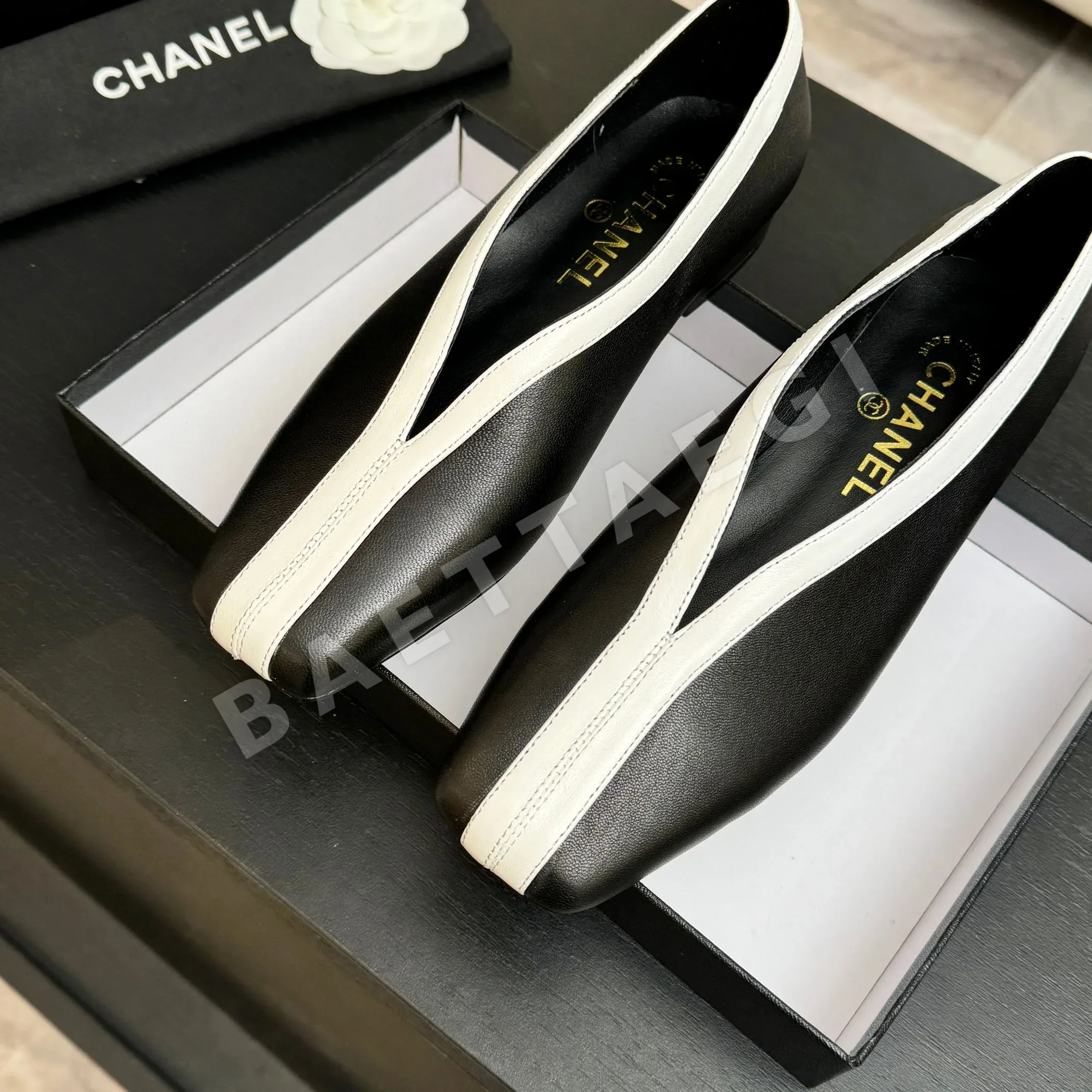 샤넬 26C 더블 C 컬러블록 플랫슈즈 상세 이미지 6