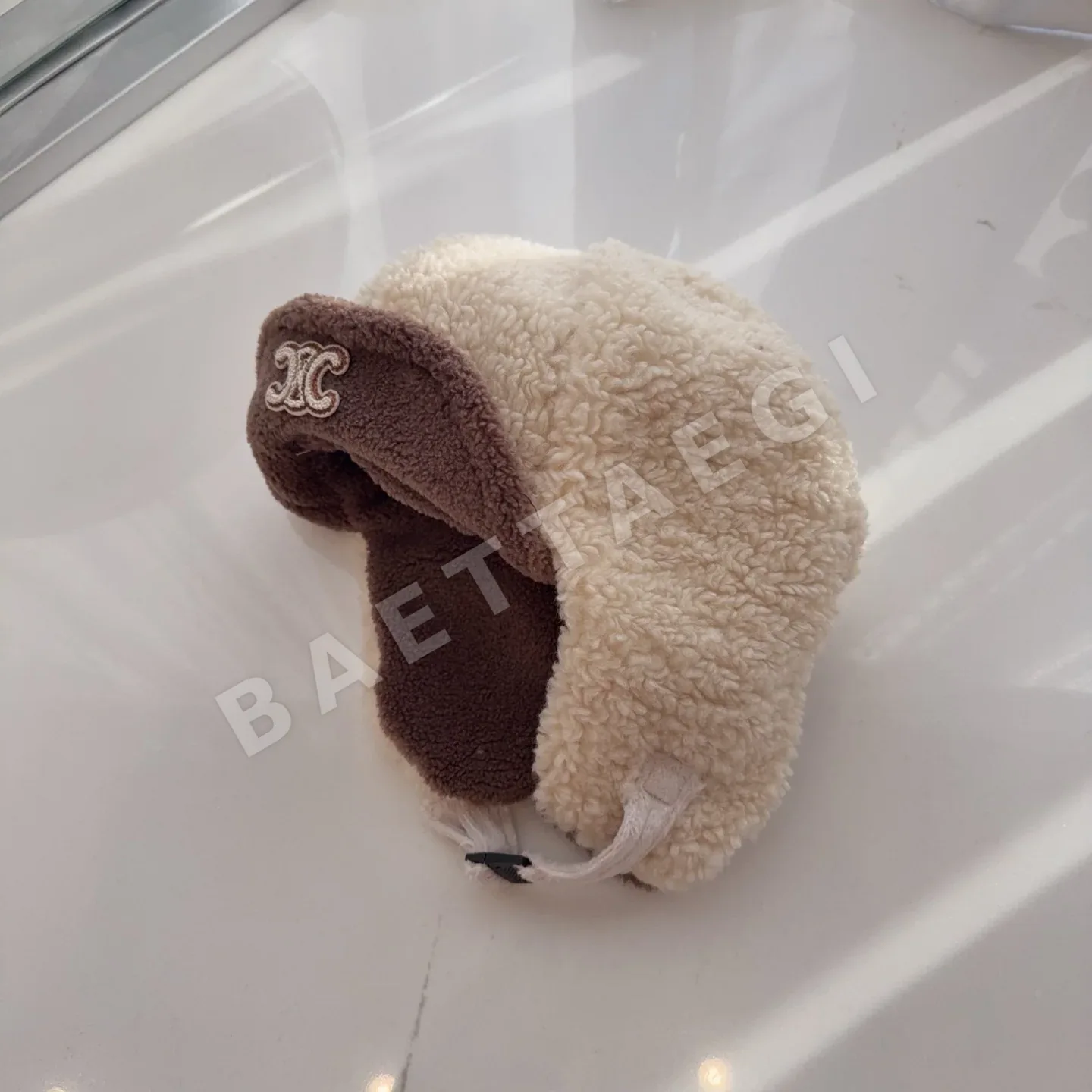 셀린느 컬러 블록 램울 이어머프 모자 상세 이미지 2