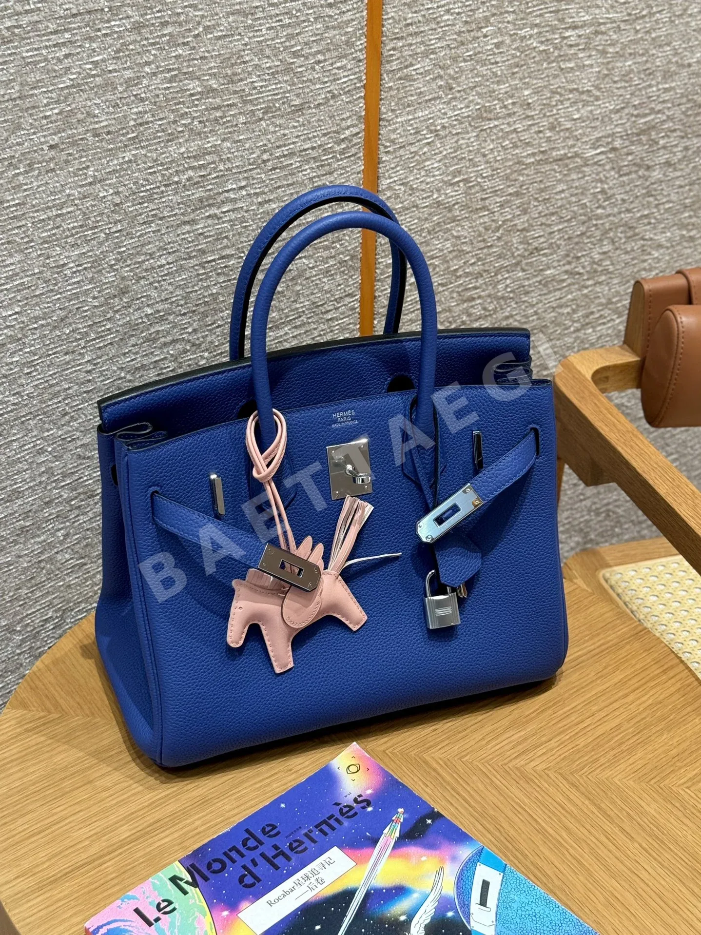 에르메스 버킨 30 블루 일렉트릭 가방 상세 이미지 6